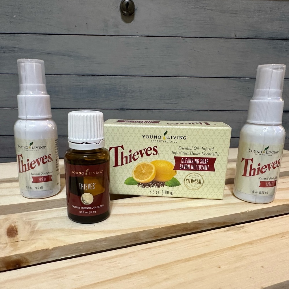 Young Living Thieves Essential Oil and Cleansing Soap Set